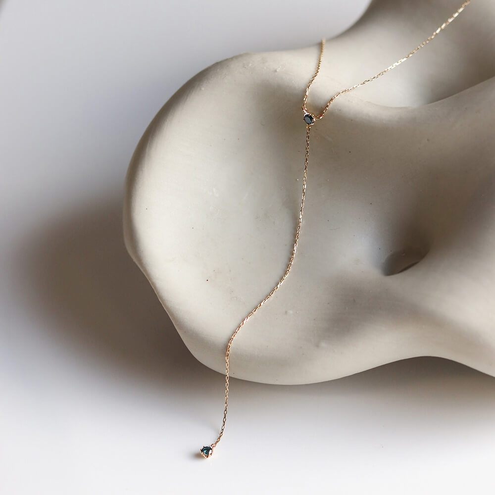 ブルーダイヤモンド 0.1ct Y ネックレス | K10YG