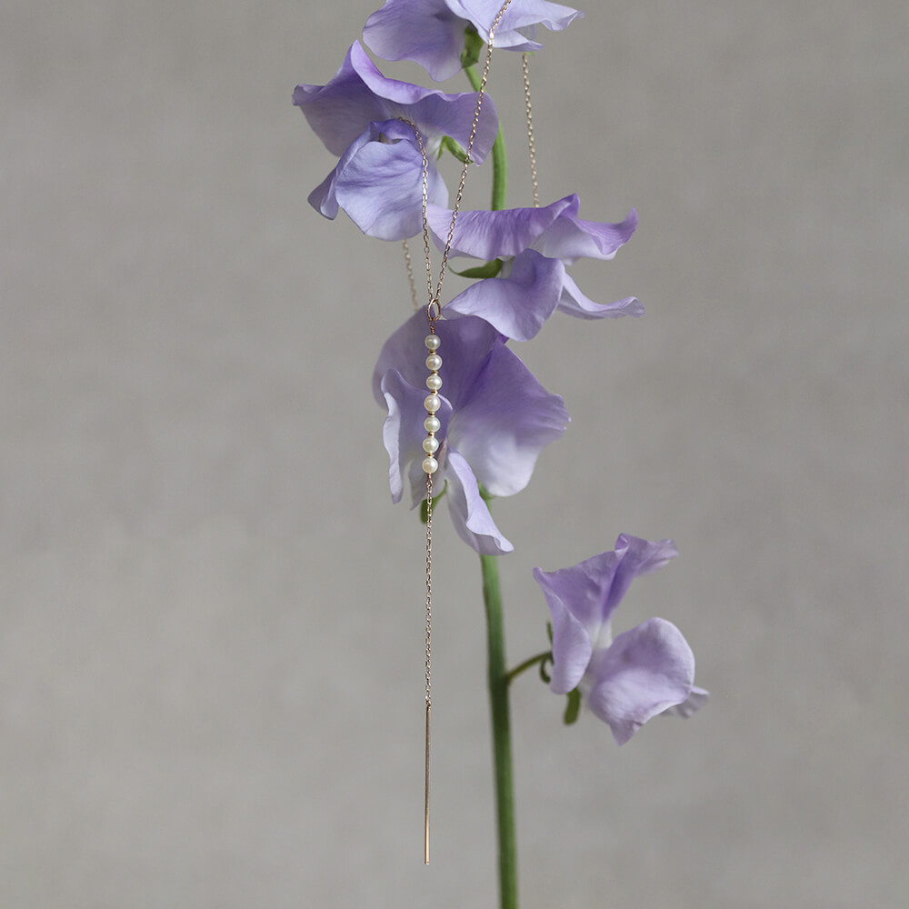 パール  Y ロング ネックレス | K10YG