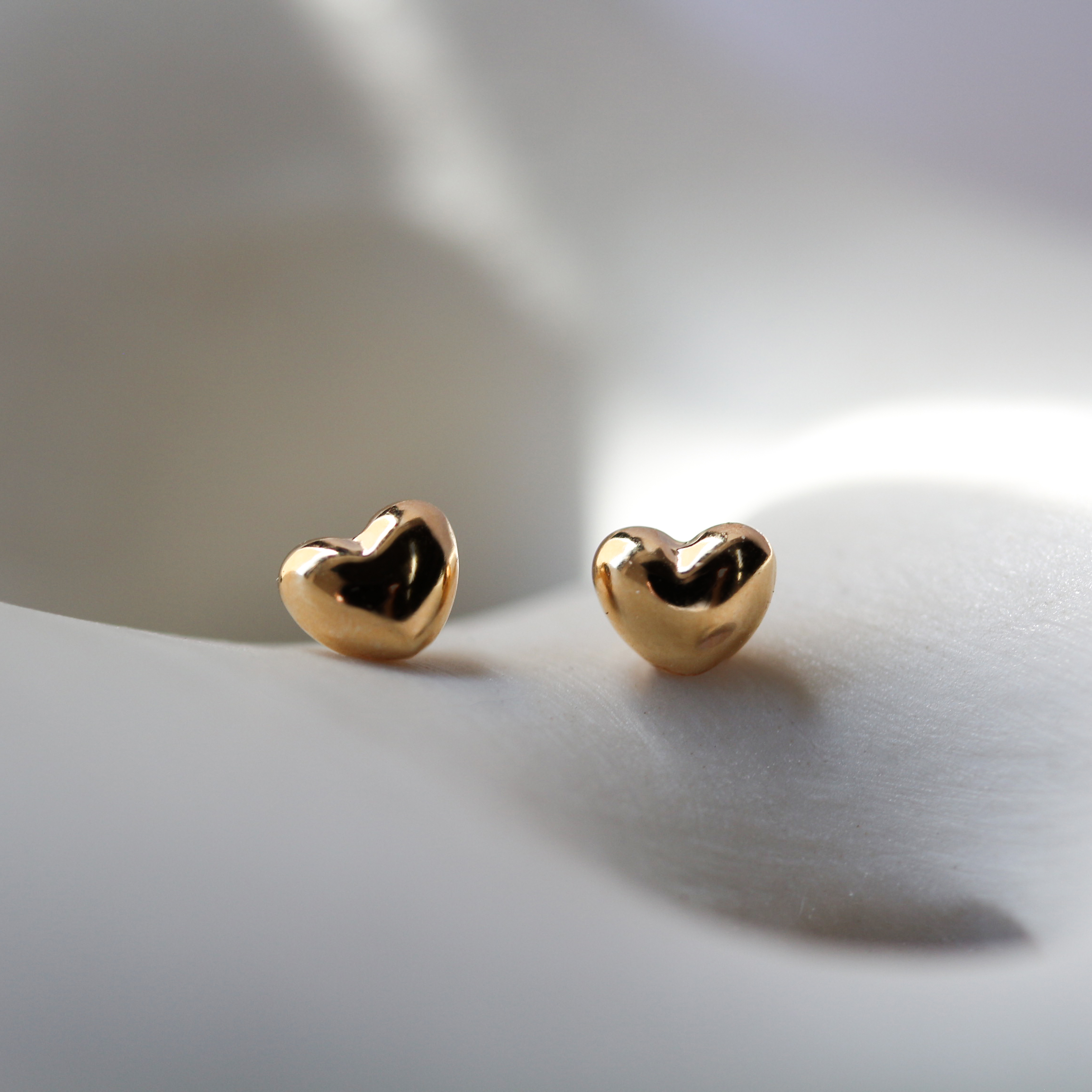ゴールド ハート ピアス  | K18YG/PG 〈5mm〉