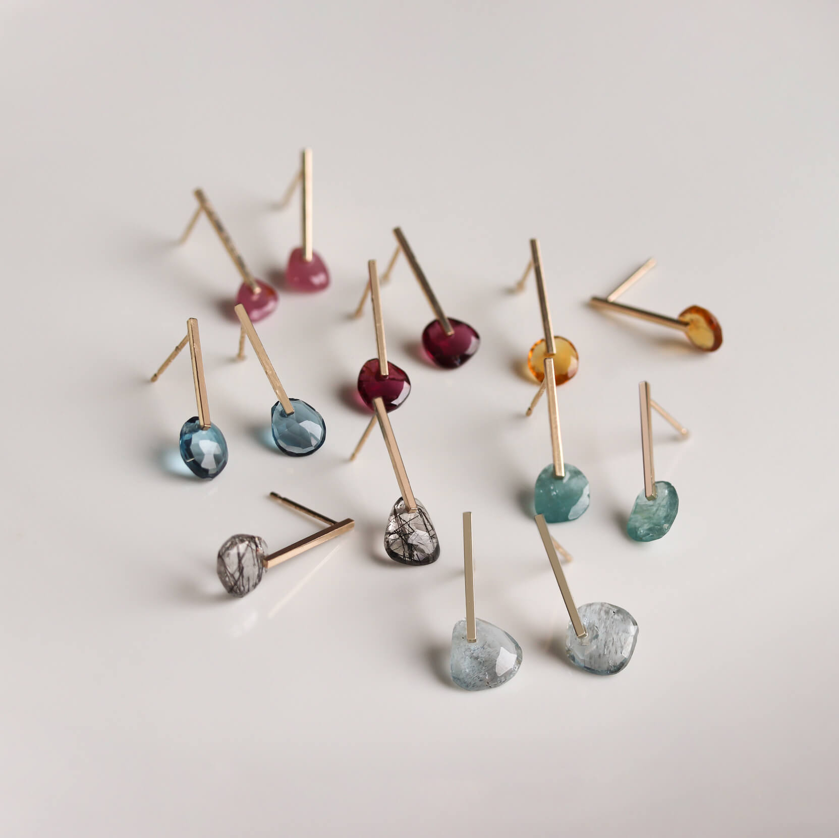 カラーストーン ピアス | K10YG