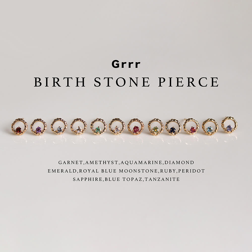 誕生石 / カラーストーン ラウンド ピアス | K10YG〈Web/一部ルミネ有楽町店限定〉