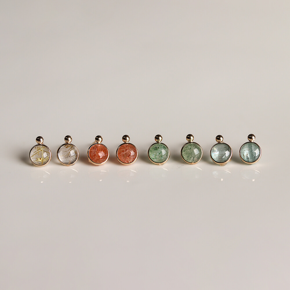 カラーストーン  ピアス | K10YG