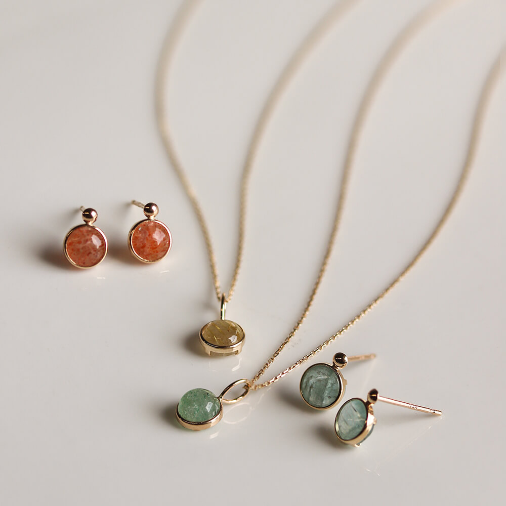 カラーストーン  ネックレス | K10YG