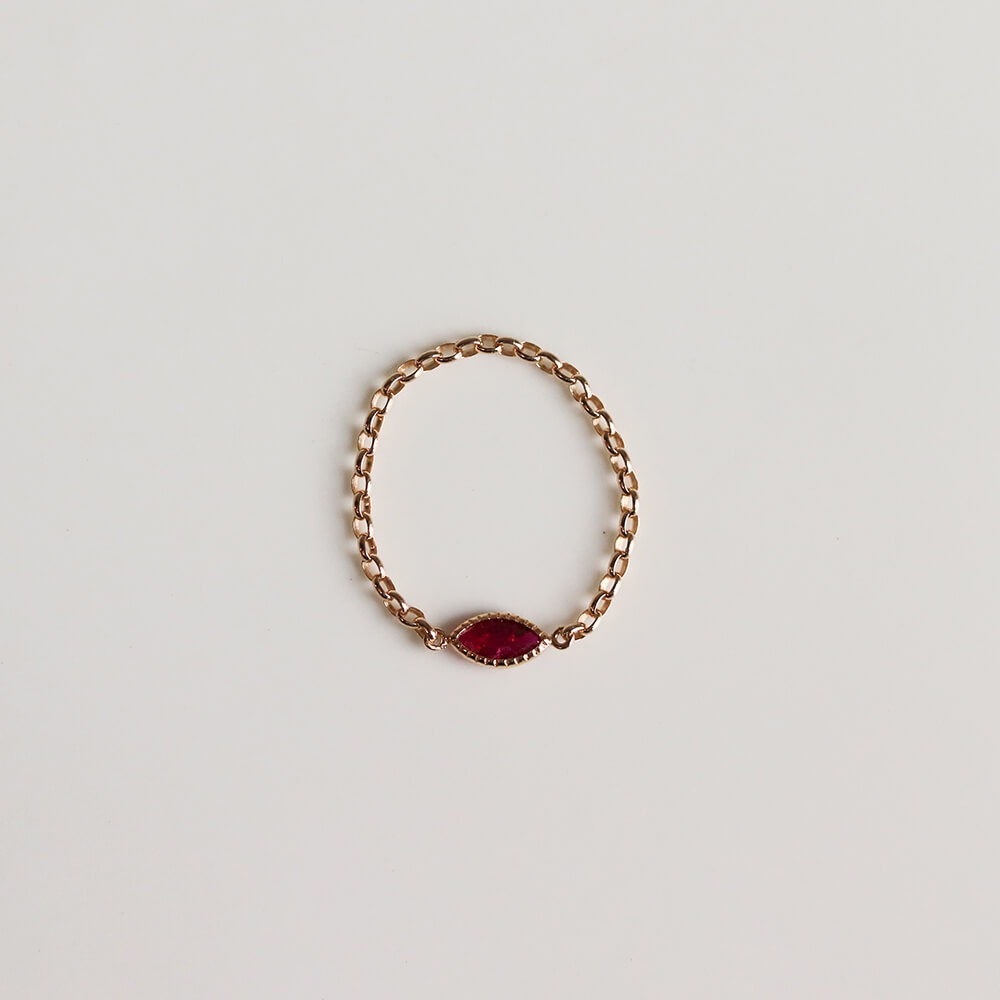 ルビー  チェーンリング | K10YG