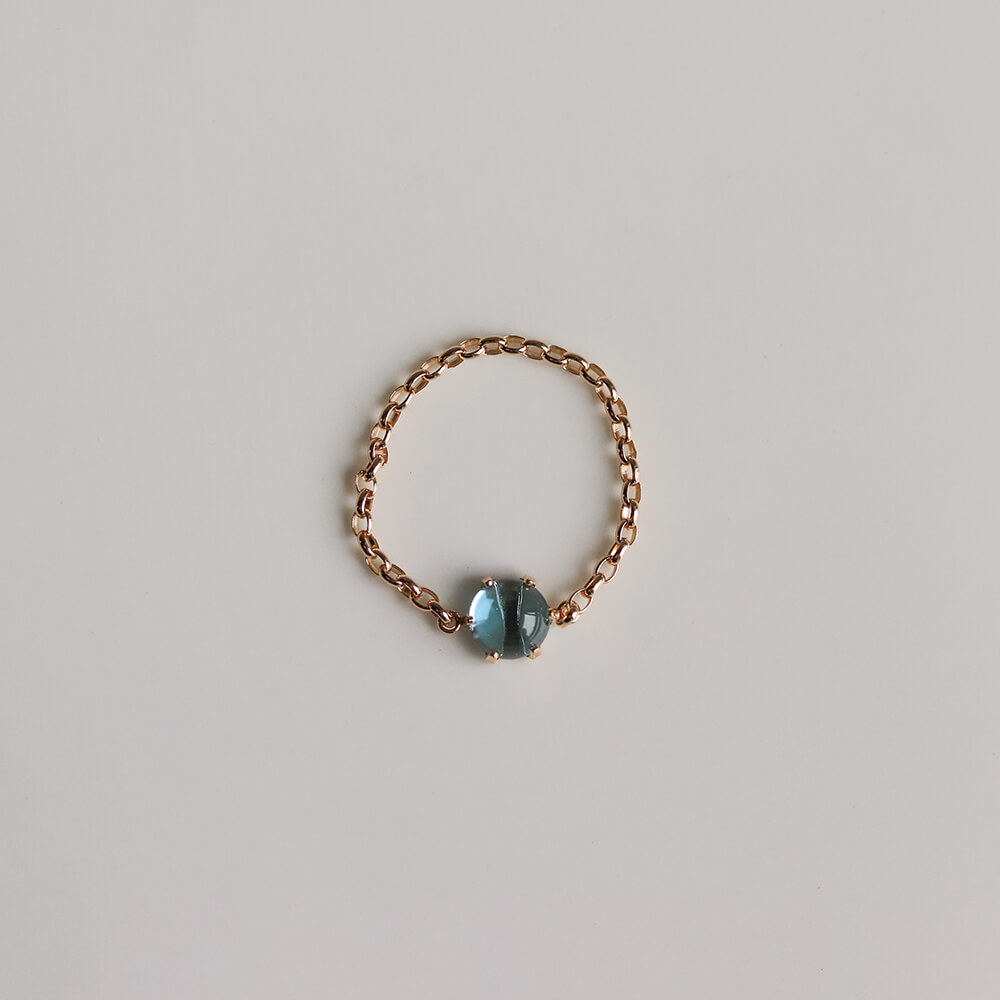 ブルートパーズ  チェーンリング | K10YG