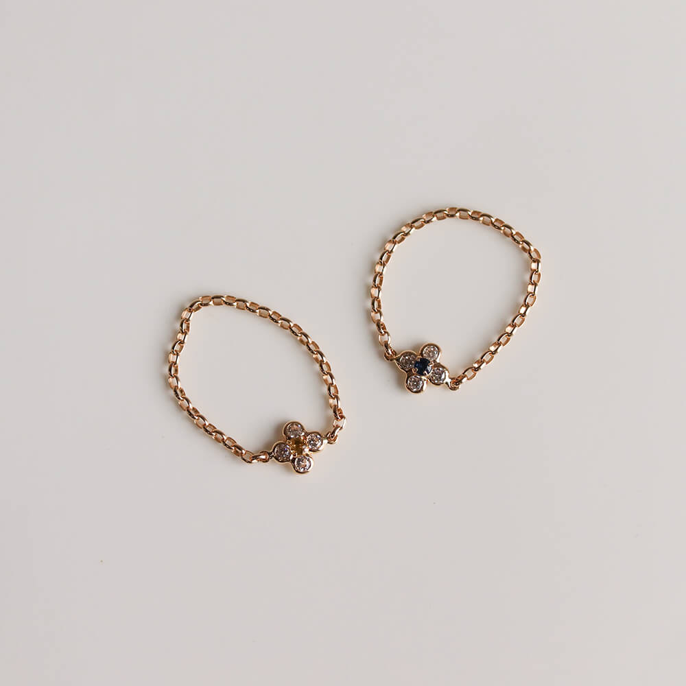 シトリン フラワー チェーンリング | K10YG 〈Web限定〉