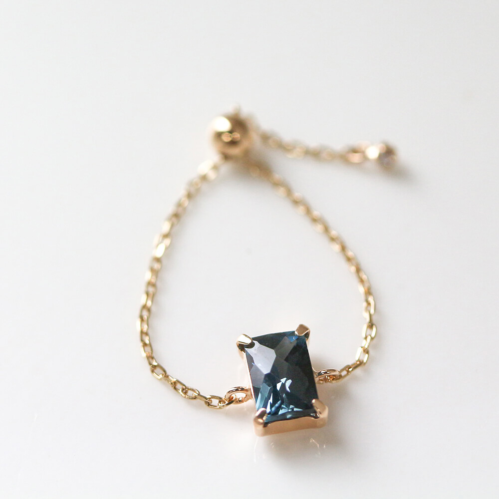 ロンドンブルートパーズ チェーンリング | K10YG 〈Web限定〉