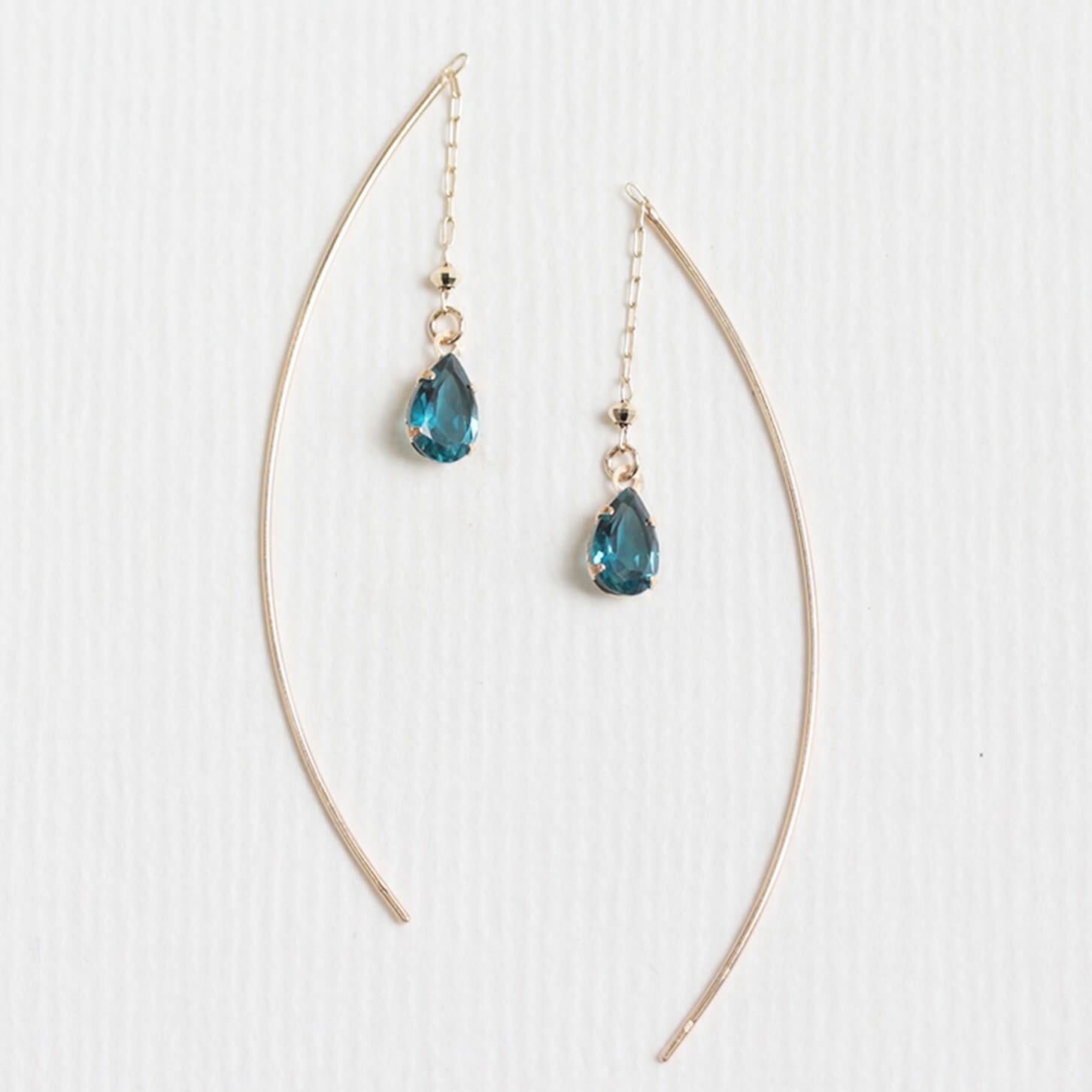 ロンドンブルートパーズ ロング ピアス | K10YG