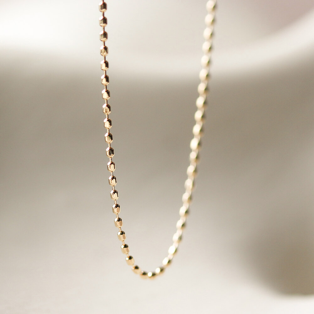 ゴールド カットボール チェーン ネックレス 40cm | K10YG