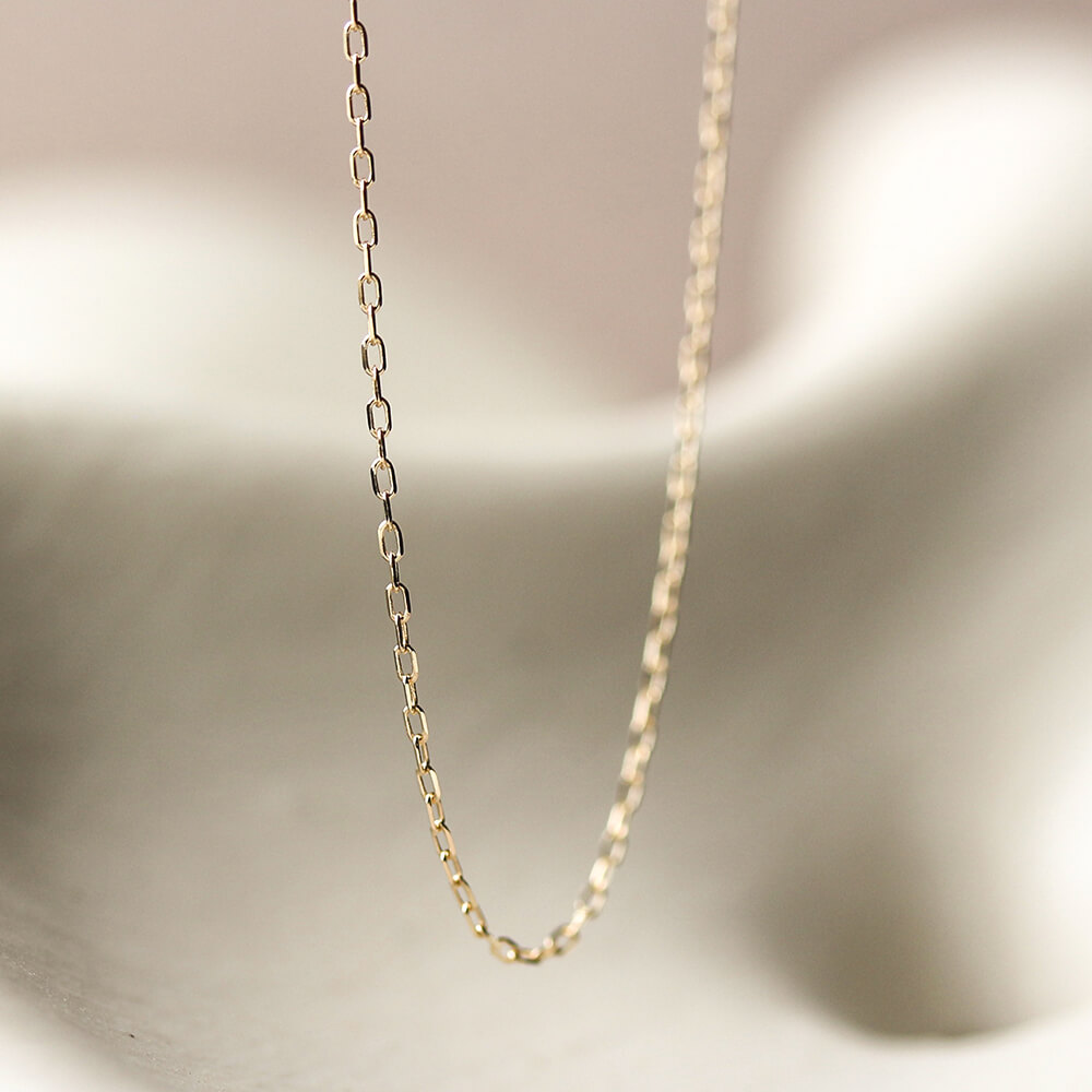 ゴールド 小豆 チェーン ネックレス 40cm | K10YG