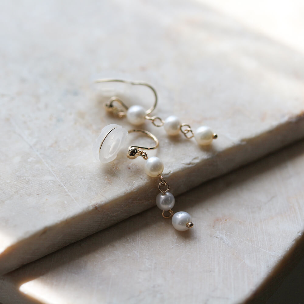 パール イヤリング | K10YG