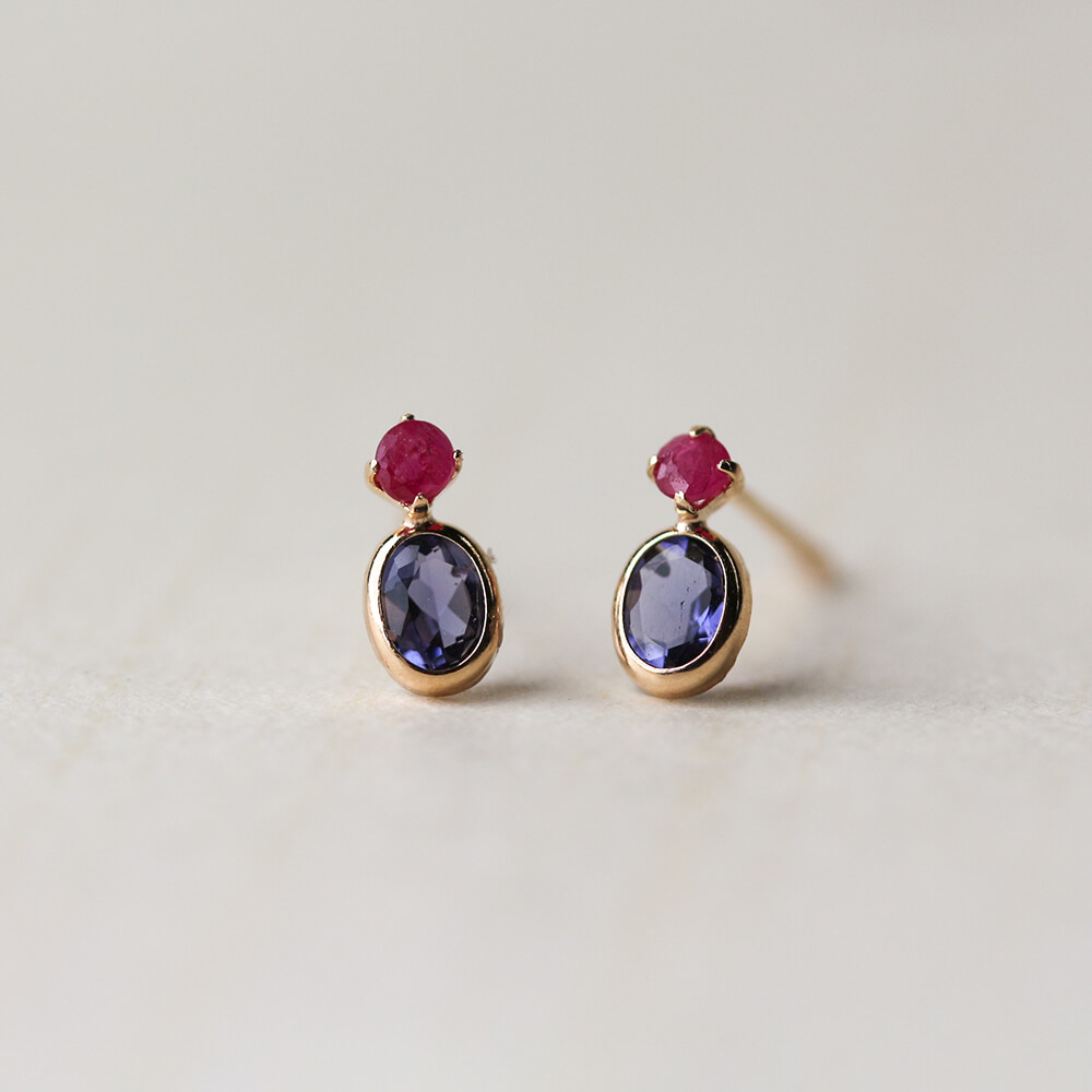 ルビー / アイオライト ピアス | K10YG  〈Web/ルミネ有楽町店限定〉