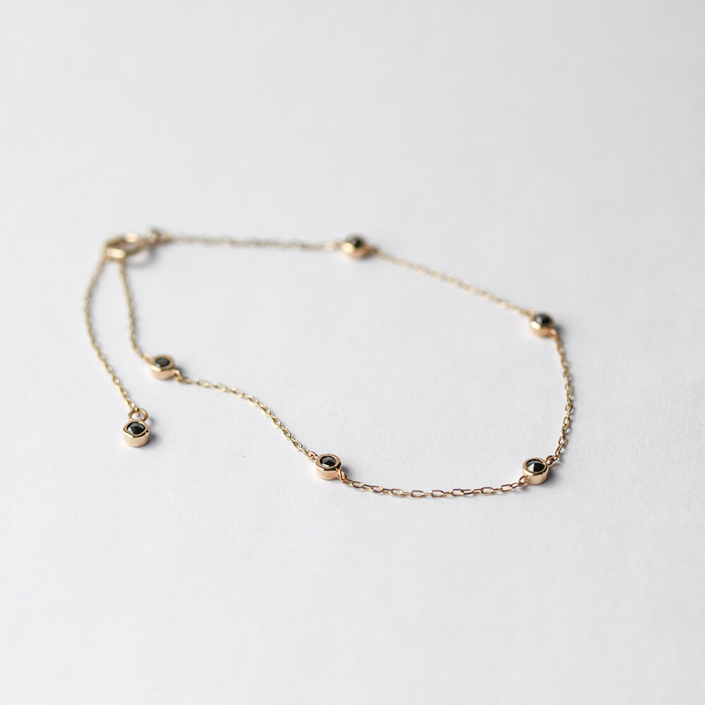 ブラックダイヤモンド ブレスレット | K10YG