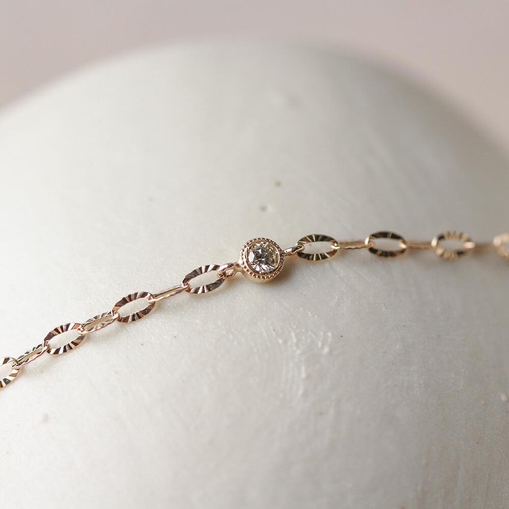 ダイヤモンド チェーン ブレスレット | K10YG