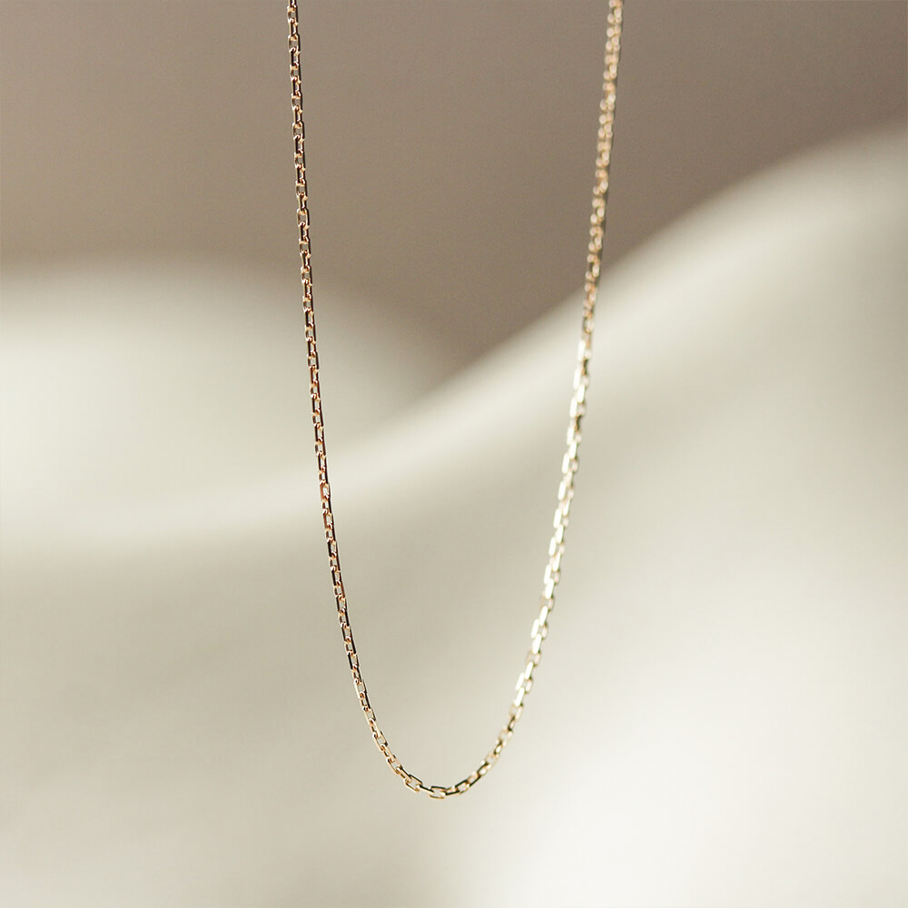 ゴールド 小豆 チェーン ネックレス 40cm | K10YG