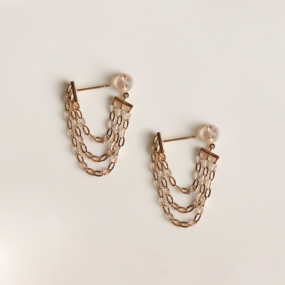 ゴールド ルナチェーン ピアス | K10YG