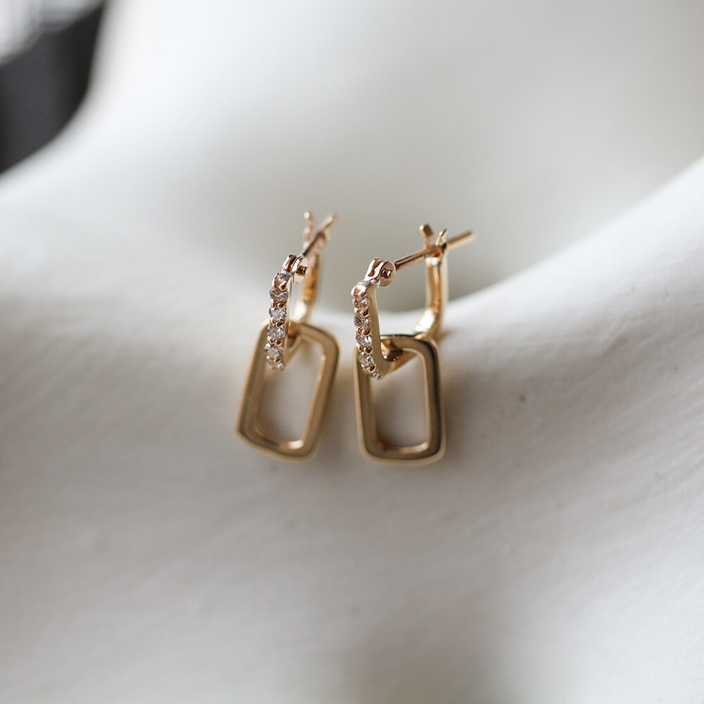 ダイヤモンド リアン ピアス  | K10YG 〈LIEN〉