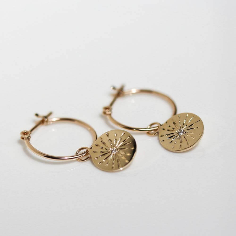 ゴールド コイン スナップ フープ ピアス | K10YG