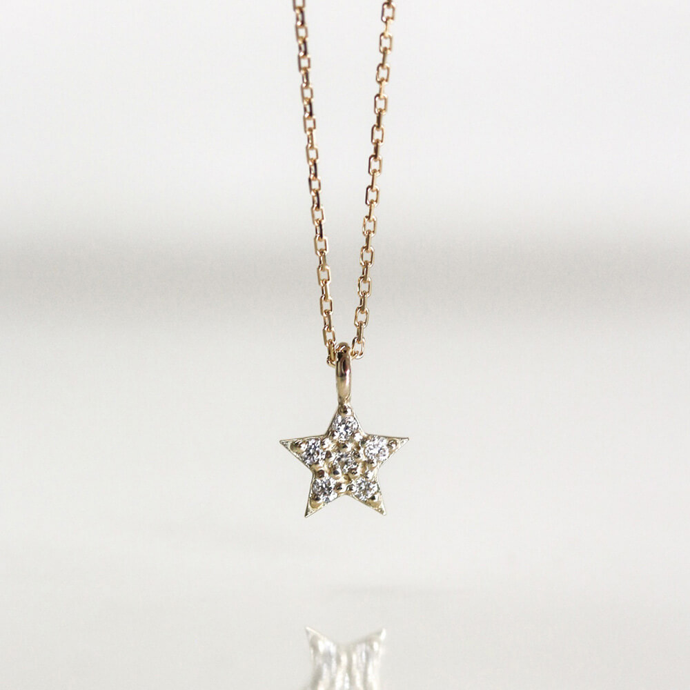 ダイヤモンド スター ネックレス | K10YG