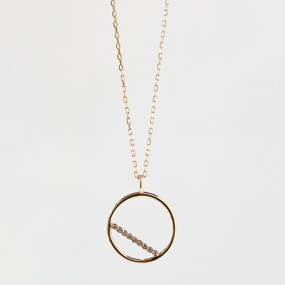ダイヤモンド オープンサークル ネックレス | K10YG 〈世界最小〉