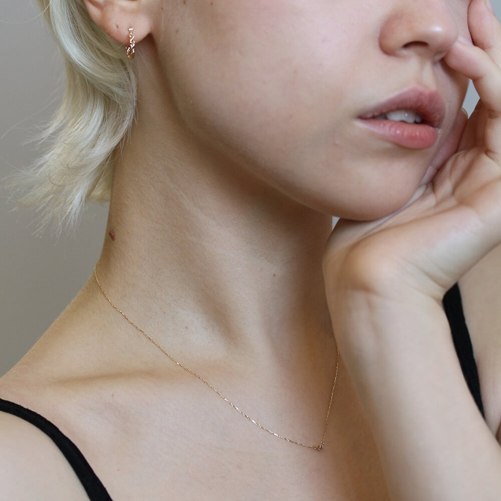 一石 ダイヤモンド 0.05ct ネックレス | K10YG