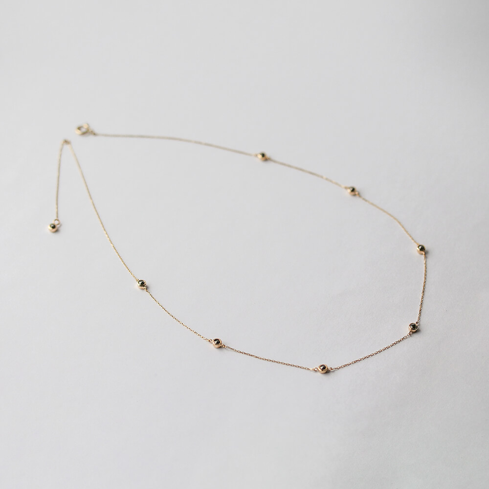 ブラックダイヤモンド ネックレス | K10YG