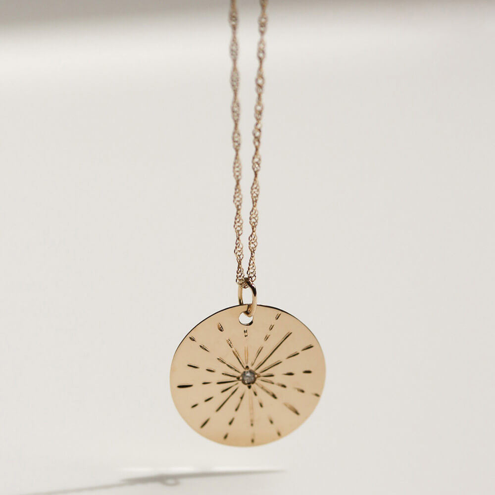 ダイヤモンド コイン ネックレス L | K10YG