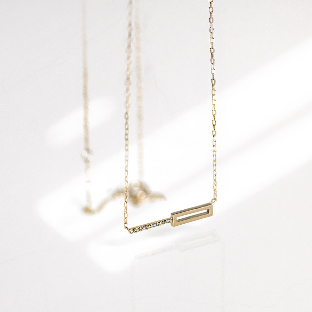 ダイヤモンド オペラ ネックレス | K10YG 〈世界最小〉