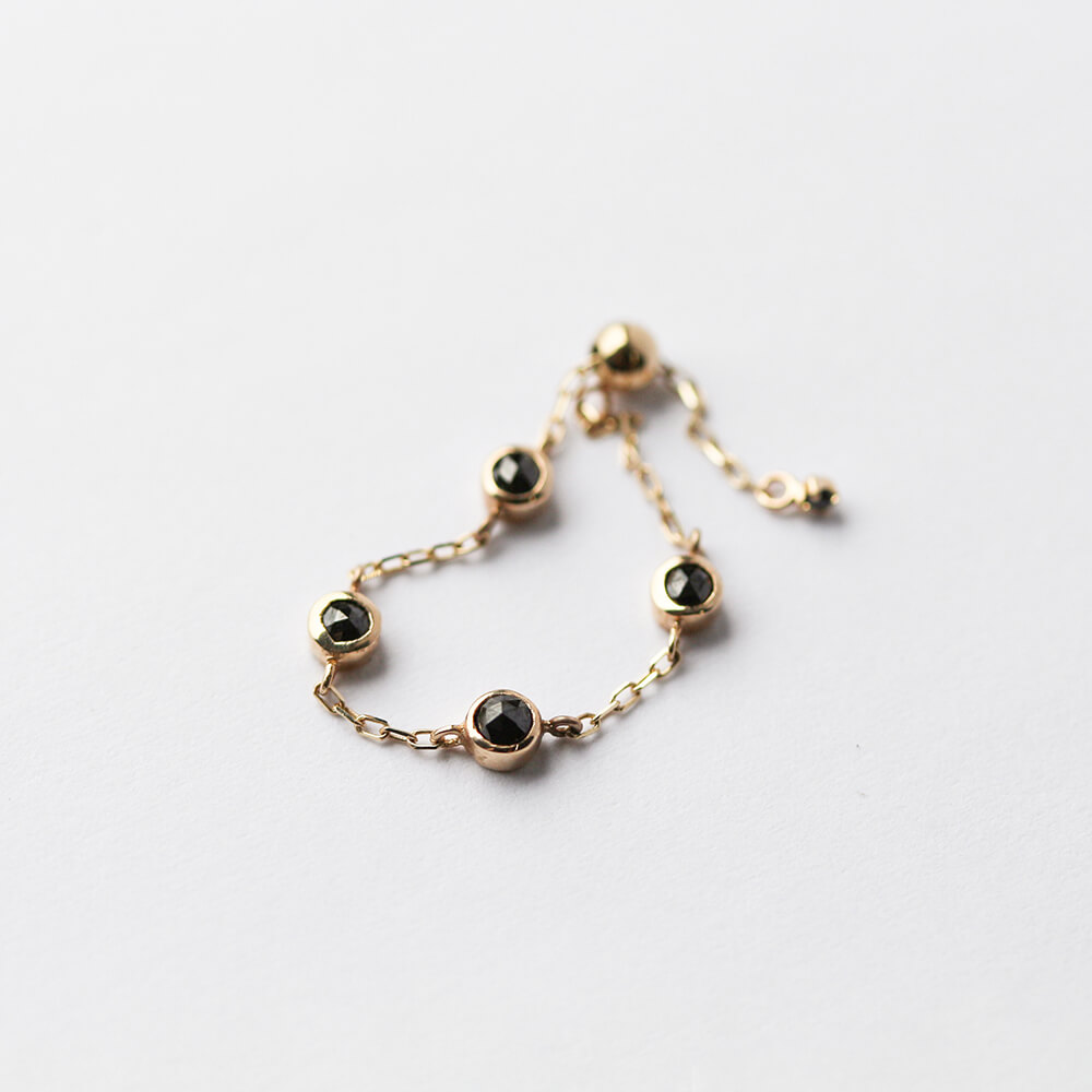 ブラックダイヤモンド チェーンリング | K10YG