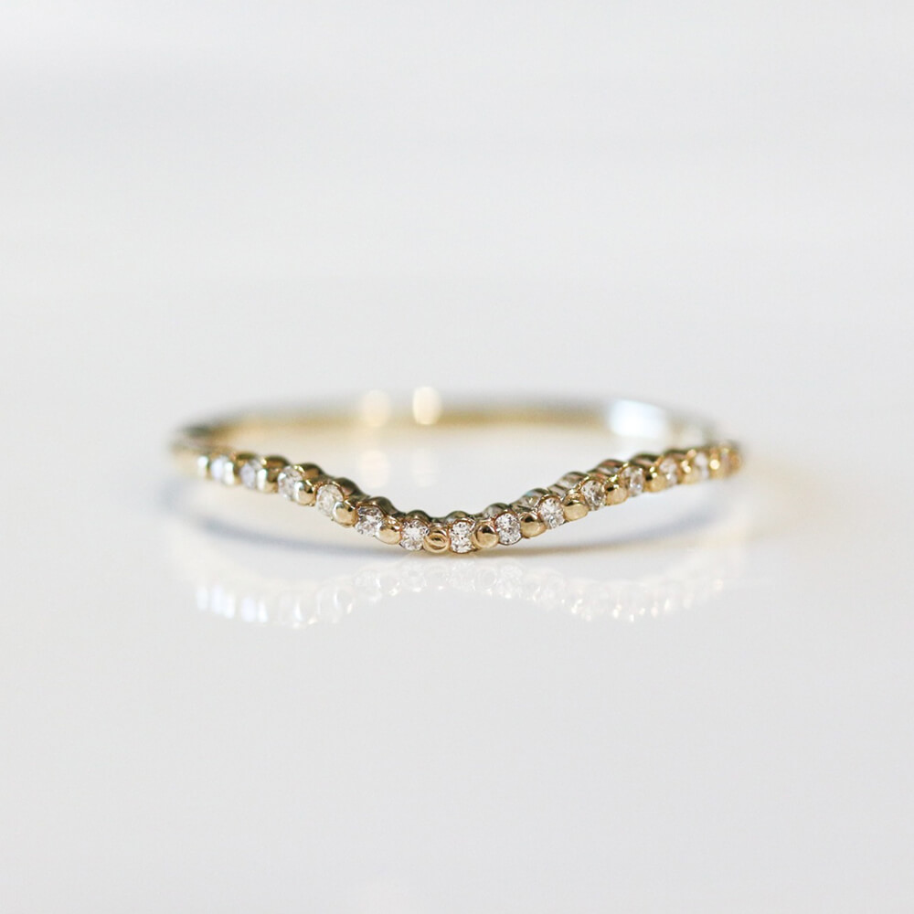 ダイヤモンド カーブ リング | K10YG 〈世界最小〉
