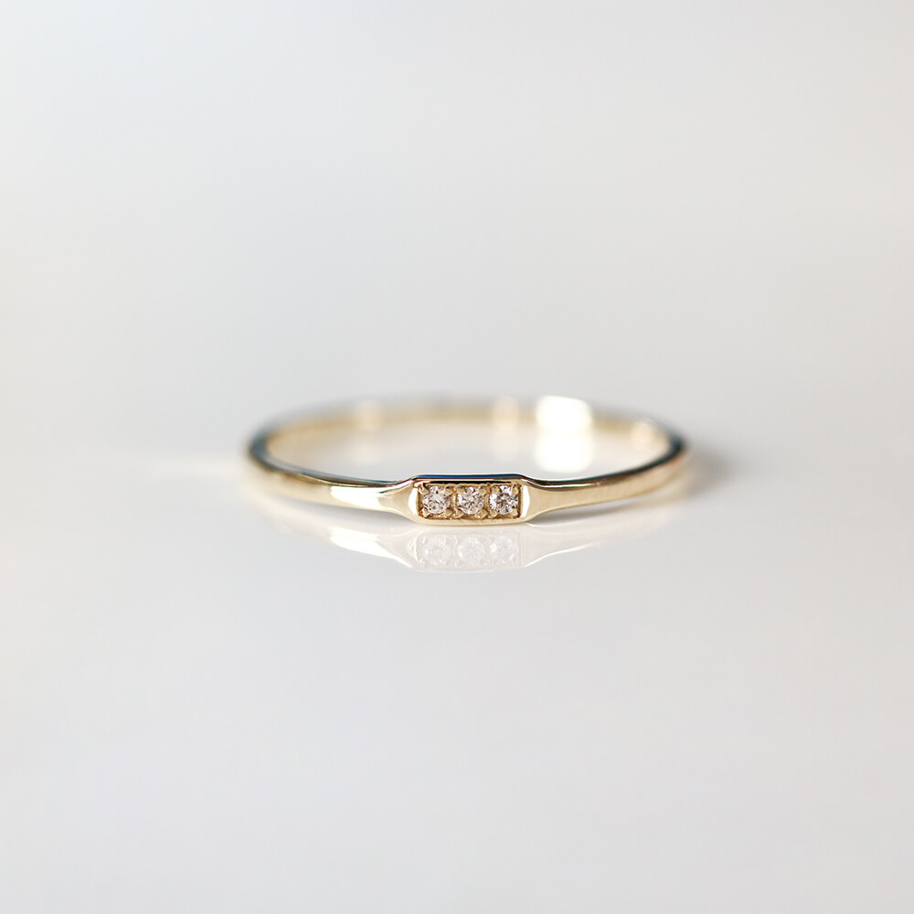 ダイヤモンド 3石 リング | K10YG