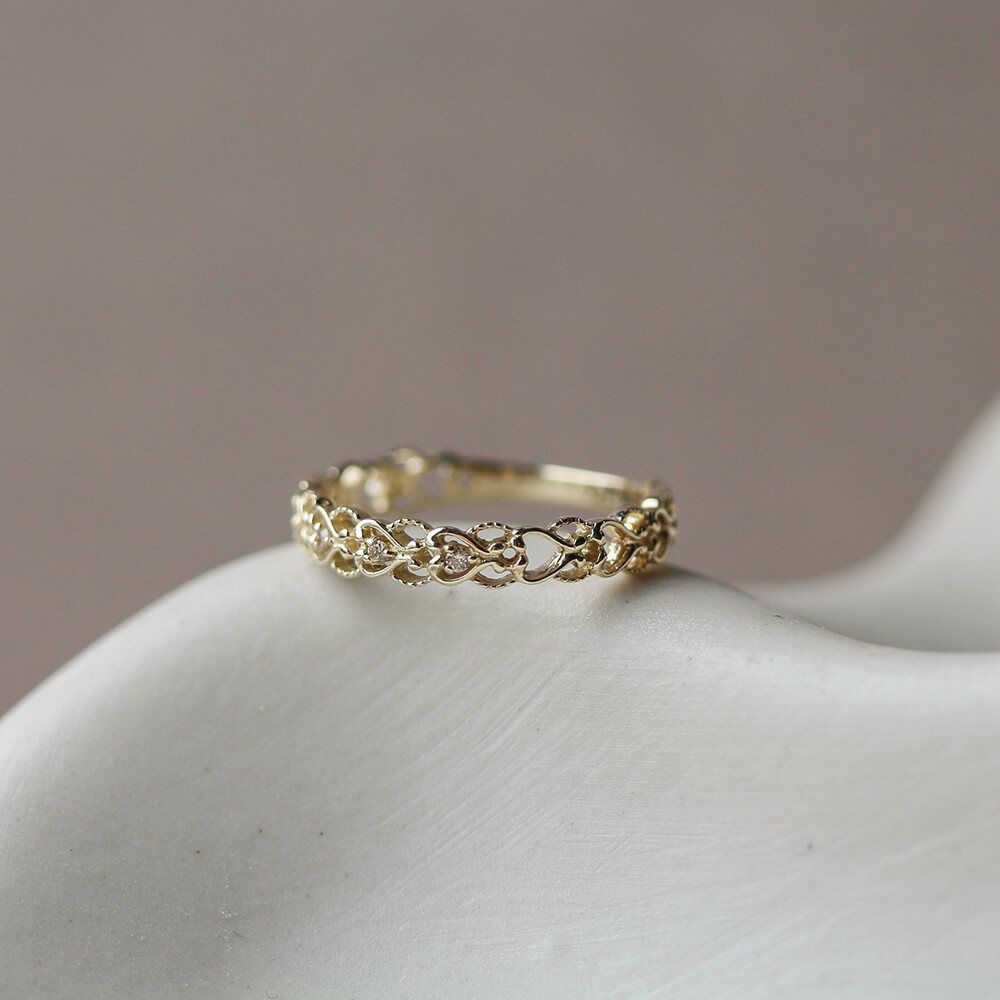 ダイヤモンド レース リング | K10YG