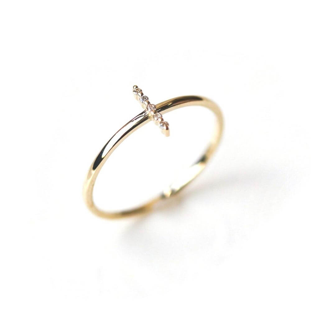 ダイヤモンド ライン リング | K10YG 〈世界最小〉