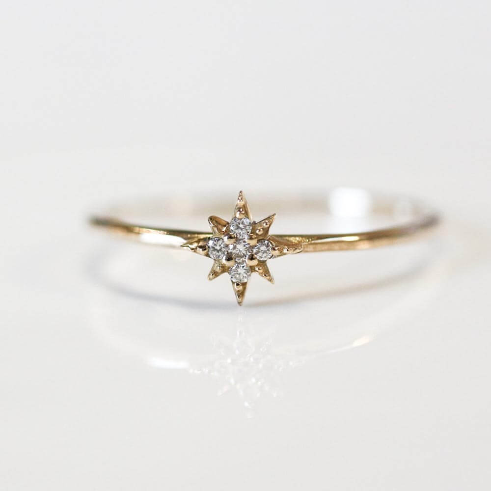 ダイヤモンド スター リング | K10YG