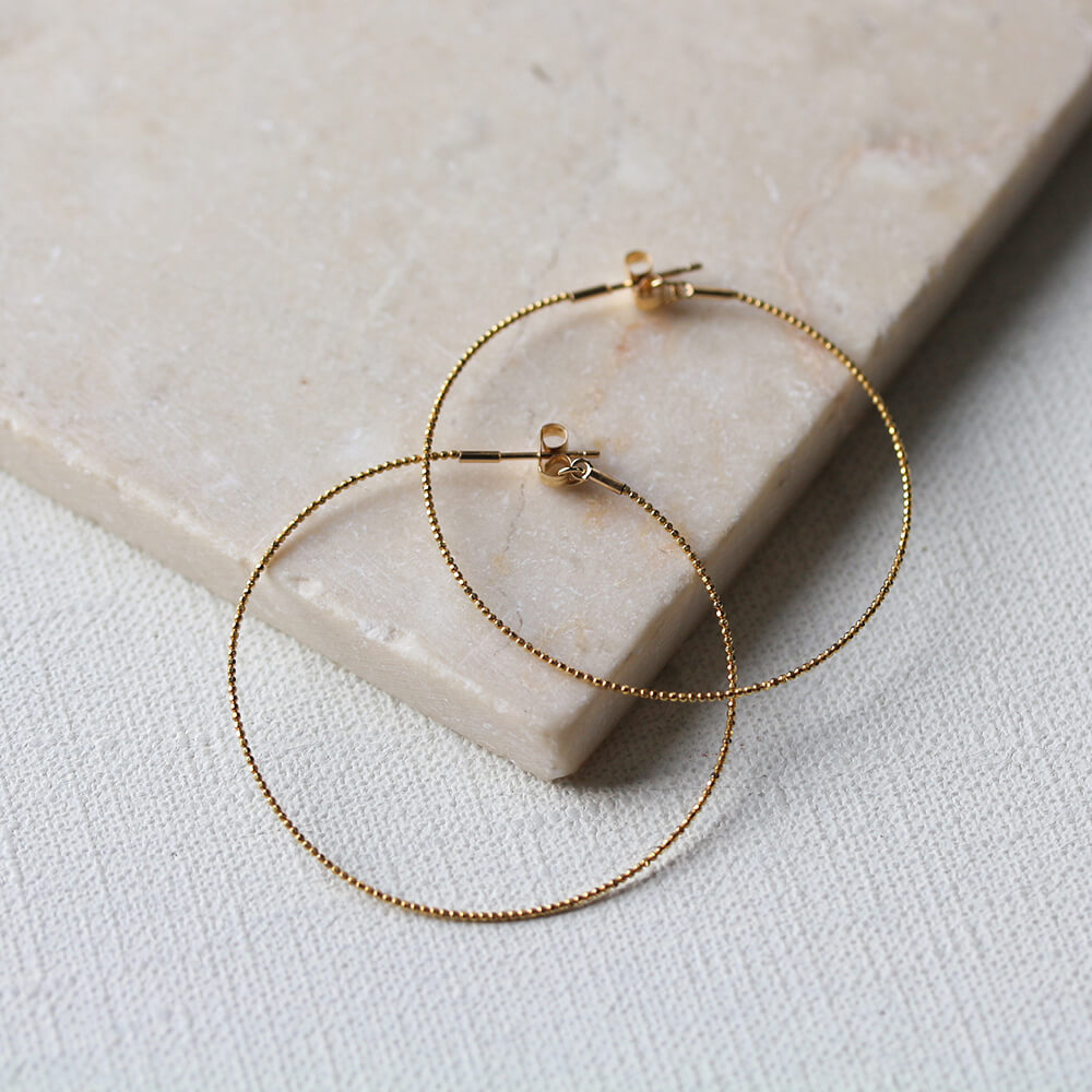 ゴールド ワイヤー フープ ピアス  | K18 〈コピット〉