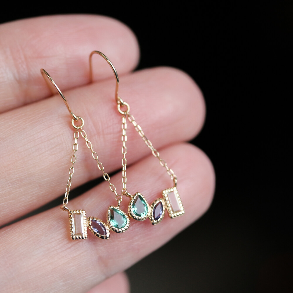 マルチカラー フック ピアス | K10YG