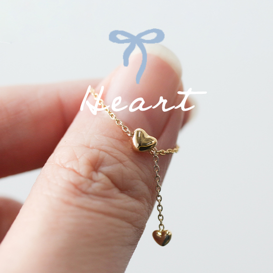 ゴールド ハート チェーンリング | K18YG/PG