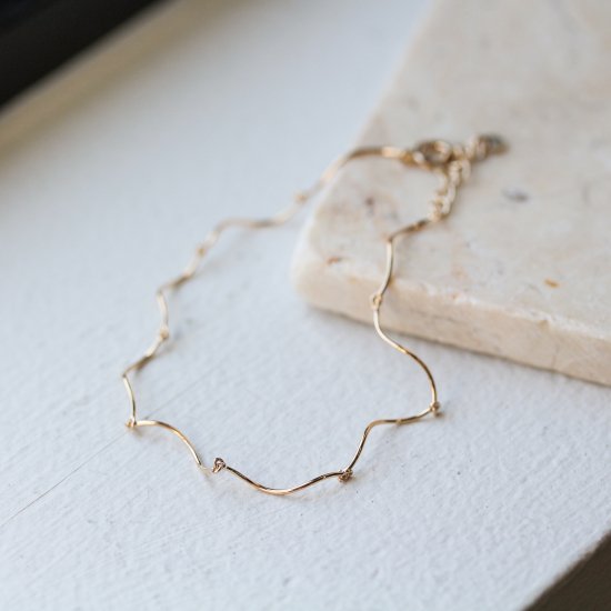 ゴールド ウェーブ チェーン ブレスレット | K10YG