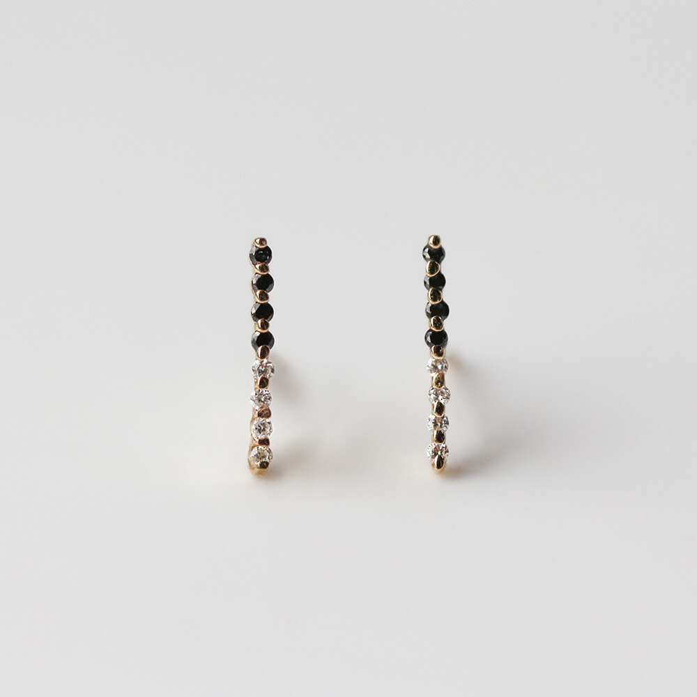 ブラックダイヤモンド / ダイヤモンド ピアス | K10YG