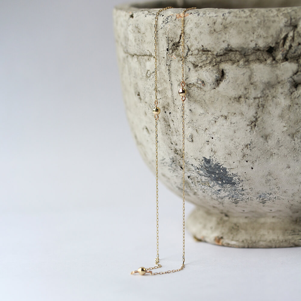 ゴールド ミラーボール ステーション ネックレス | K10YG