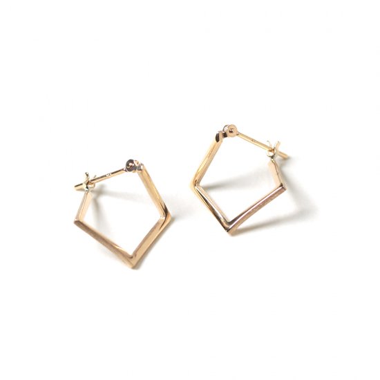 ゴールド ジオメトリック スナップ フープ ピアス | K18