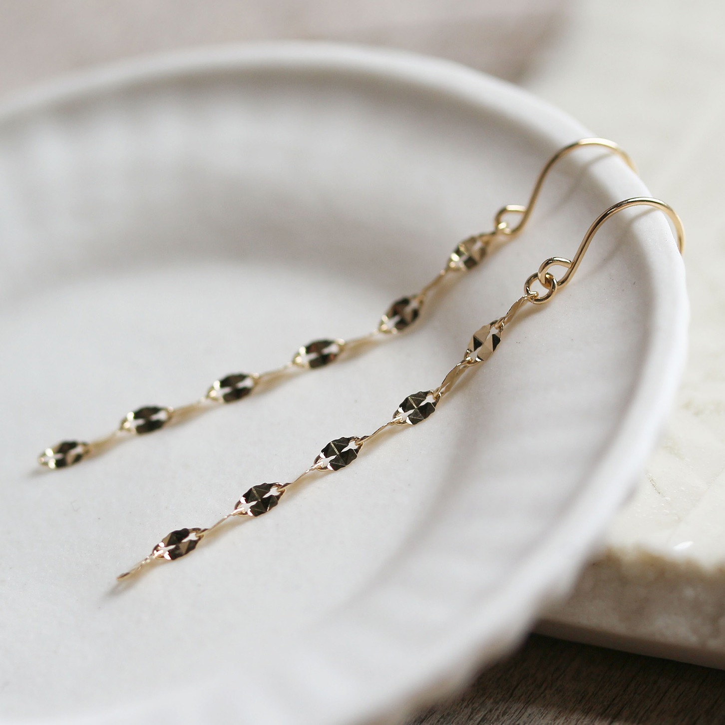 ゴールド カットエクレア フック ピアス | K18