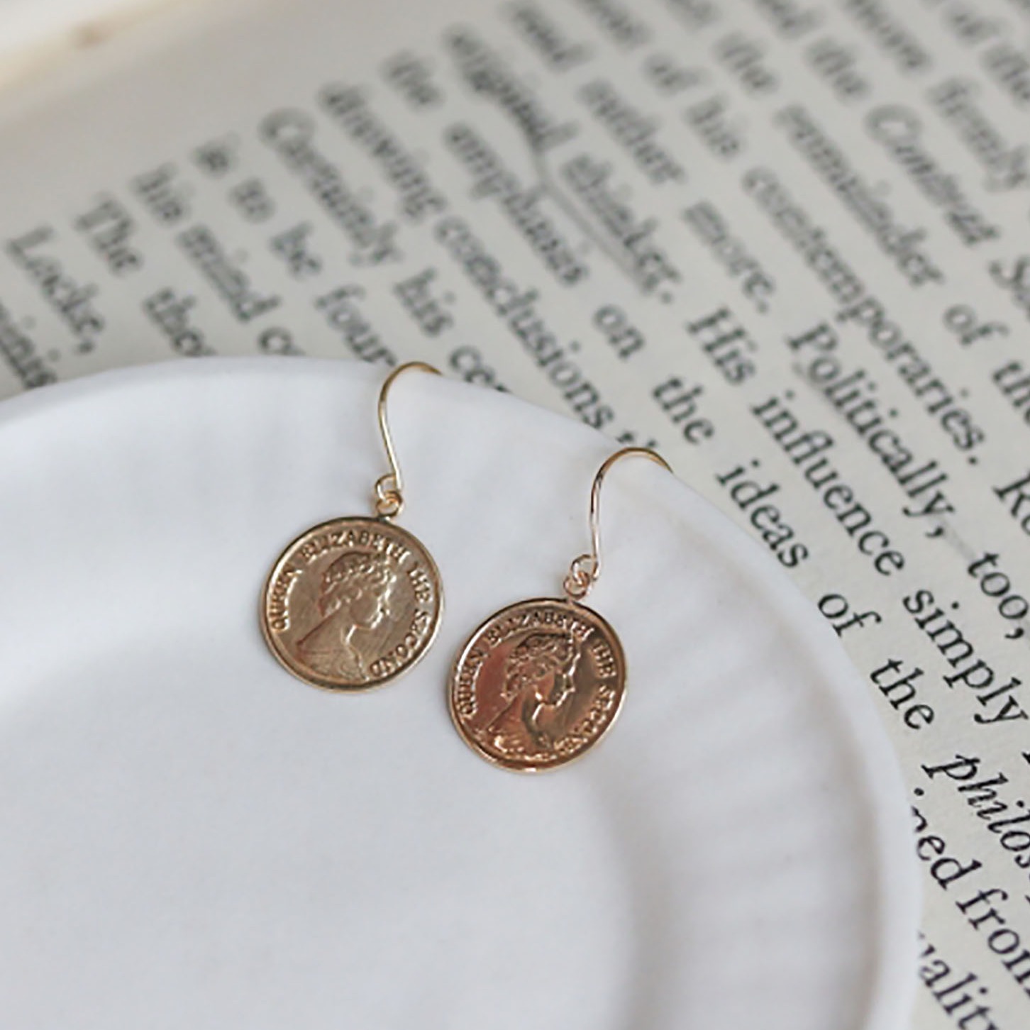 ゴールド コイン フック ピアス | K10YG