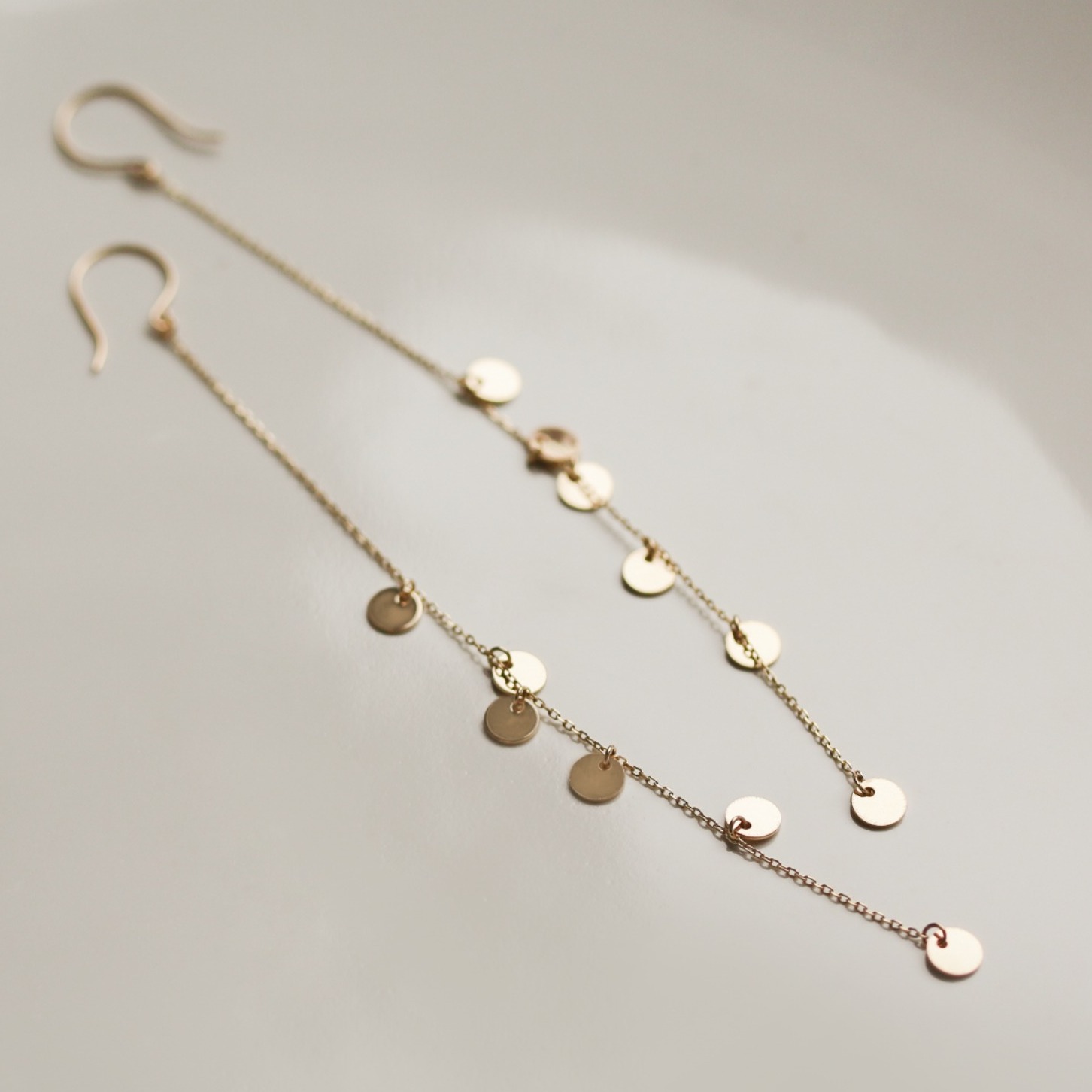 ゴールド ロング フック ピアス | K10YG