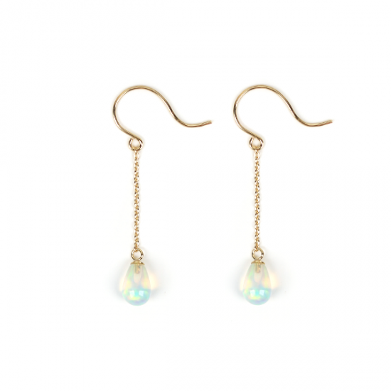 オパール フック ピアス | K18
