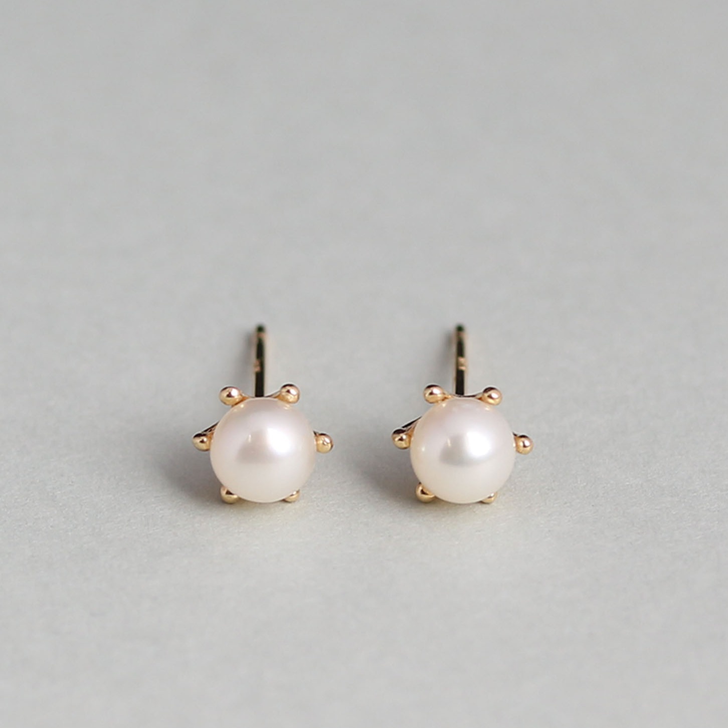 パール ミルククラウン ピアス | K18