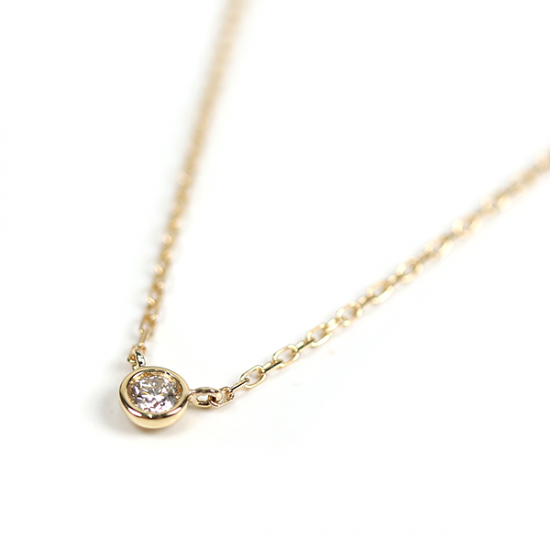 一石 ダイヤモンド 0.05ct ベゼル ネックレス | K18