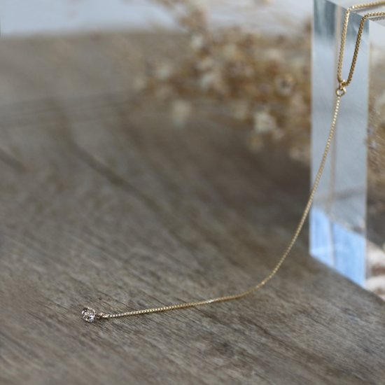 シャンパンダイヤモンド 0.1ct Y ネックレス | K10YG 〈ヌーディー〉