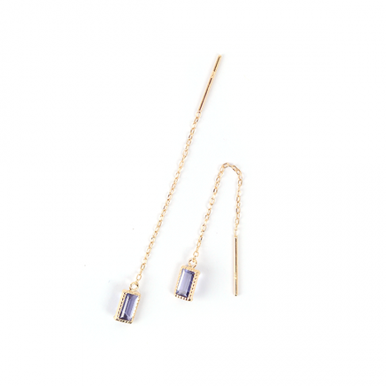 アイオライト ロング ピアス | K18