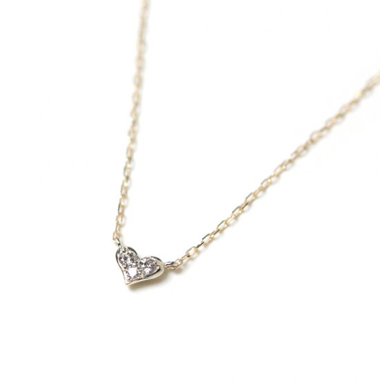 ダイヤモンド ハート ネックレス | K10YG